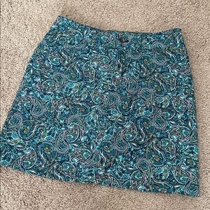 Croft and Barrow Paisley Patterned Stretch Skort Size 8